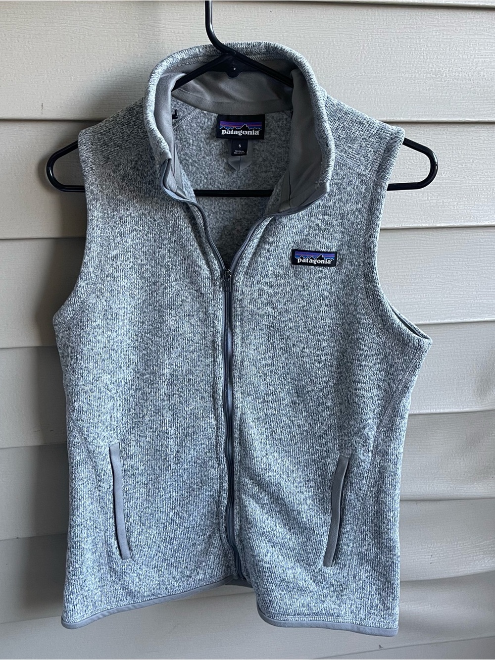 Patagonia Better Sweater Birch White Gray Fleece Full Zip Vest Size Small